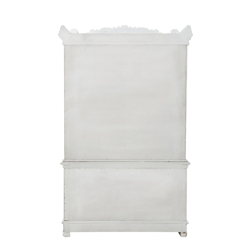 ACME Vendome Curio Cabinet with 2 Glass Doors in Antique Pearl Finish