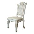 ACME Vendome Faux Leather Upholstered Side Chair in  Antique Pearl
