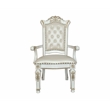 ACME Vendome Faux Leather Upholstered Arm Chair in Antique Pearl