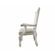 ACME Vendome Faux Leather Upholstered Arm Chair in Antique Pearl