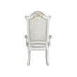 ACME Vendome Faux Leather Upholstered Arm Chair in Antique Pearl