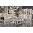 ACME Vendome Faux Leather Upholstered Arm Chair in Antique Pearl