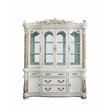 ACME Vendome Hutch and Buffet with 4 Glass Doors in Antique Pearl