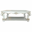 ACME Vendome Rectangular Wooden Coffee Table with Bottom Shelf in Antique Pearl