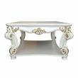 ACME Vendome Rectangular Wooden Coffee Table with Bottom Shelf in Antique Pearl