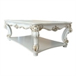 ACME Vendome Rectangular Wooden Coffee Table with Bottom Shelf in Antique Pearl