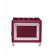 ACME Heibero Velvet Tufted Sofa with 2 Pillows in Burgundy