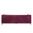 ACME Heibero Velvet Tufted Sofa with 2 Pillows in Burgundy