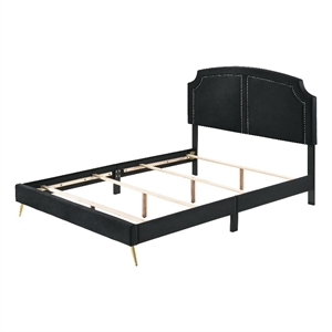 ACME Zeena Eastern King Bed in Black Velvet