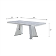 ACME Destry Dining Table in Faux Marble Top and Mirrored Silver