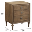 ACME Inverness Wood Nightstand with 3 Drawers in Reclaimed Oak