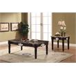 ACME Ernestine Marble Top Coffee Table with Carved in Black