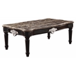 ACME Ernestine Marble Top Coffee Table with Carved in Black