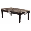 ACME Ernestine Marble Top Coffee Table with Carved in Black