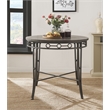 ACME Furniture Landis Round Wood & Metal Counter Table in Oak/Gunmetal