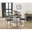 ACME Furniture Landis Round Wood & Metal Counter Table in Oak/Gunmetal