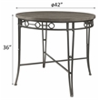 ACME Furniture Landis Round Wood & Metal Counter Table in Oak/Gunmetal