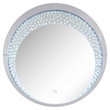 ACME Nysa Round Wall Decor with LED Light in Mirrored and Faux Crystals