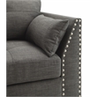 ACME Laurissa Track Arm Chair with Nailhead Trim in Light Charcoal Linen