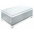 ACME Mallika Rectangular Coffee Table in Mirrored and Faux Crystals