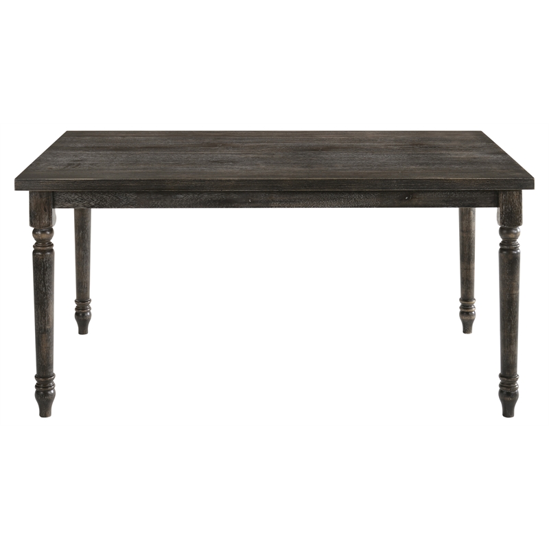 ACME Claudia II Rectangular Wood Turned Legs Dining Table in Weathered Gray