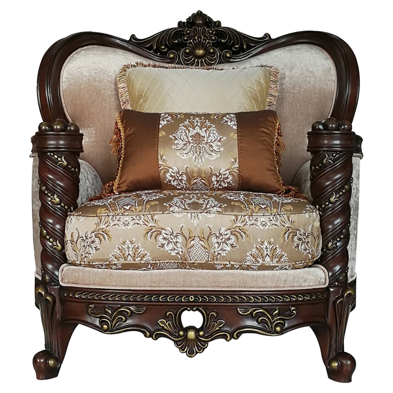 ACME Devayne Traditional European Chair with Queen Anne Legs in Dark Walnut