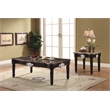 ACME Ernestine Marble Top End Table with Carved in Black