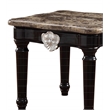 ACME Ernestine Marble Top End Table with Carved in Black