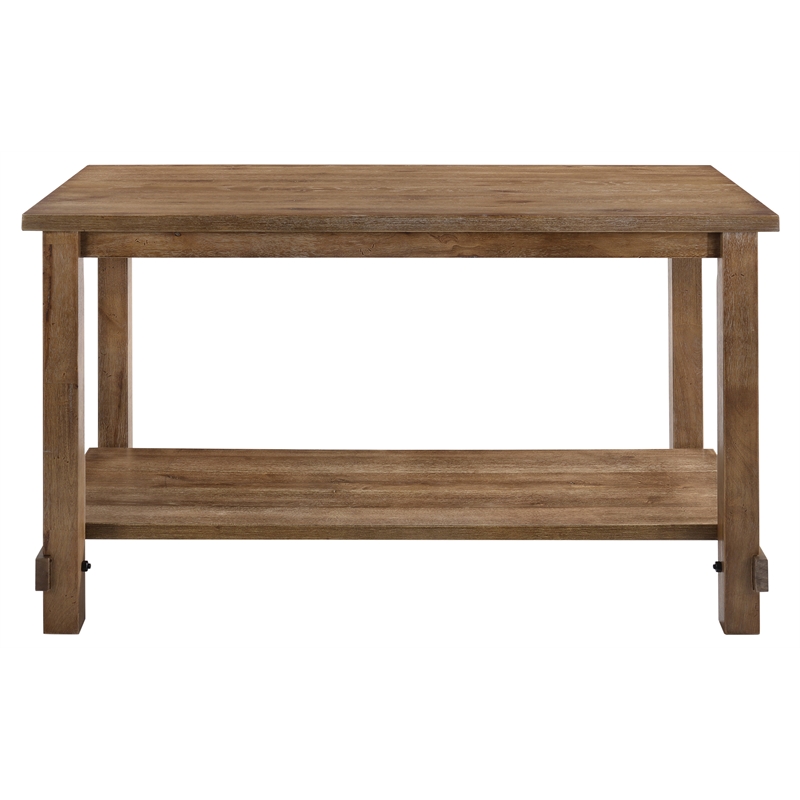 ACME Martha II Rectangular Wooden Counter Height Table in Weathered Oak