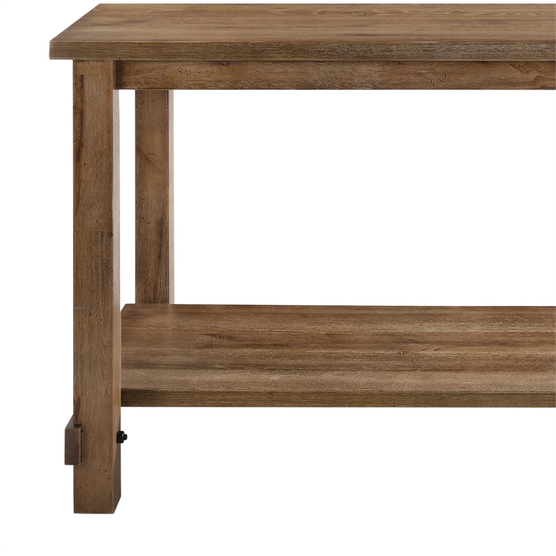 ACME Martha II Rectangular Wooden Counter Height Table in Weathered Oak