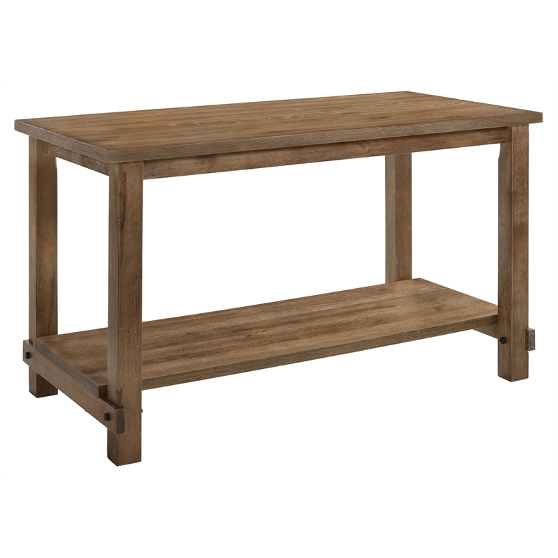 ACME Martha II Rectangular Wooden Counter Height Table in Weathered Oak