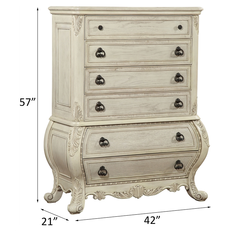 ACME Ragenardus Wood Bombay Chest Antique White