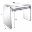 ACME Noralie Faux Diamonds Inlay Console Table with Drawer in Mirrored