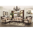ACME Shalisa Fabric Upholstery Wingback Chair with Queen Anne Leg in Walnut
