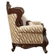 ACME Shalisa Fabric Upholstery Wingback Chair with Queen Anne Leg in Walnut