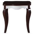 ACME Mathias Waving Apron Wood End Table in Walnut and White