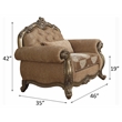 ACME Ragenardus Fabric Upholstery Floral Chair in Vintage Oak