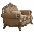 ACME Ragenardus Fabric Upholstery Floral Chair in Vintage Oak