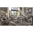 ACME Versailles Faux Leather Tufted Back Chair in Silver and Antique Platinum