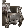 ACME Versailles Faux Leather Tufted Back Chair in Silver and Antique Platinum