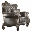 ACME Versailles Faux Leather Tufted Back Chair in Silver and Antique Platinum