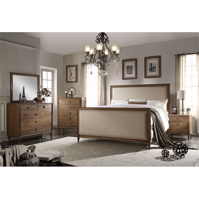 ACME Inverness 5-Drawer Wooden Chest in Reclaimed Oak