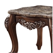 ACME Latisha Square Marble Top Wooden End Table in Antique Oak