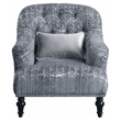 ACME Gaura  Velvet Tufted Recessed Arm Chair with Nail-head Trim in Gray