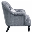 ACME Gaura  Velvet Tufted Recessed Arm Chair with Nail-head Trim in Gray