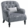 ACME Gaura  Velvet Tufted Recessed Arm Chair with Nail-head Trim in Gray