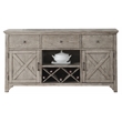 ACME Rocky 3-Drawer Wood Server with Wine Rack in Gray Oak