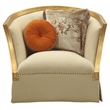 ACME Daesha Barrel Tight Back Chair Tan Fabric and Antique Gold