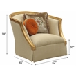 ACME Daesha Barrel Tight Back Chair Tan Fabric and Antique Gold