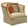 ACME Daesha Barrel Tight Back Chair Tan Fabric and Antique Gold